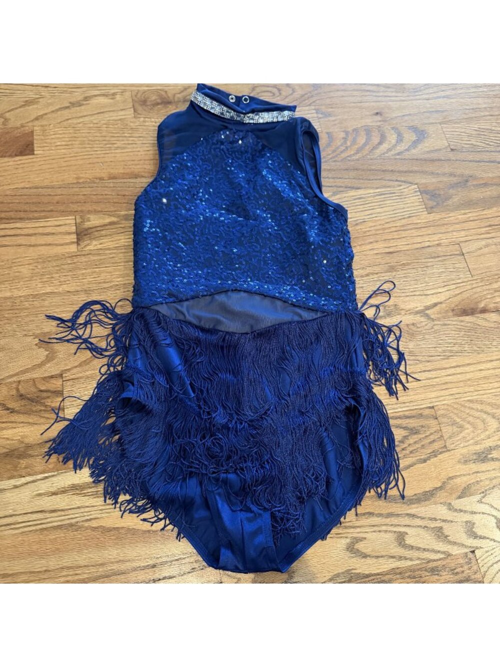 WEISSMAN SMALL ADULT WOMENS BLUE COMPETITION DANCE COSTUME TAP JAZZ